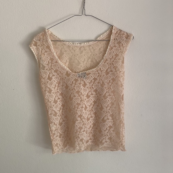 Jigsaw- women’s lace rose pink/cream coloured top - Picture 3 of 8